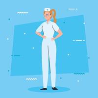 nurse with uniform, female nurse, hospital worker vector