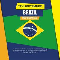7 september, banner of brazil independence celebration, flag emblem decoration vector
