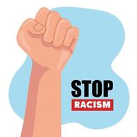 stop racism, hand in fist, black lives matter concept vector