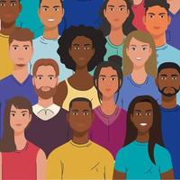 multiethnic group of people together, diversity and multiculturalism concept vector