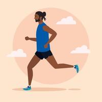 man fro running, man in sportswear jogging, male athlete, sporty person vector