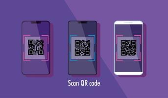scan qr code with smartphones vector