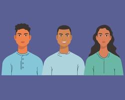 Grupo multiétnico de personas, concepto de diversidad y multiculturalismo. vector