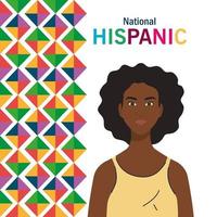 national hispanic heritage month, with cute woman afro vector