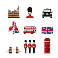 bundle of britain culture icons vector