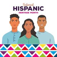 national hispanic heritage month, group of people together, diversity and multiculturalism concept vector