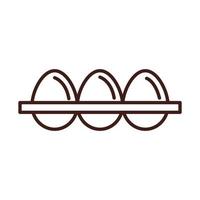 breakfast eggs in box line style vector