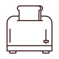 breakfast toaster with slice bread line style vector