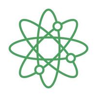 atom molecule science biology green line style vector