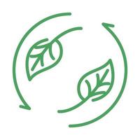 organic natural leaf cycle ecology green line style vector