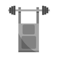 gym bench press with weights equipment in flat style vector