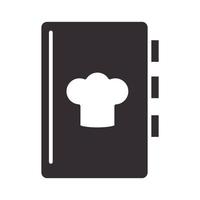 chef recipe book kitchen utensil silhouette style icon vector