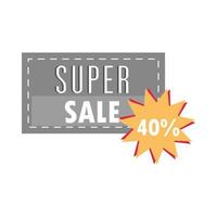 super sale offer discount message sticker over white background vector