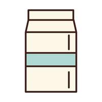 breakfast milk box beverage fresh line and fill style vector