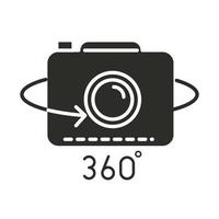 estilo de silueta de tecnología de cámara de foto de realidad aumentada 360 vector