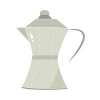 moka pot making hot drinks cartoon style vector