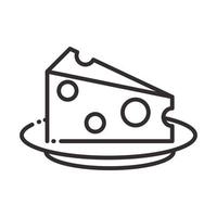 icono de estilo de línea de utensilio de cocina de queso rebanada de chef vector