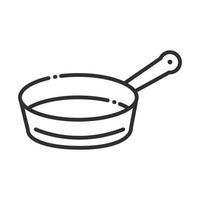 icono de estilo de línea de utensilio de cocina de cacerola de chef vector
