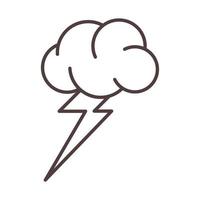 weather cloud lightning storm nature line icon style vector