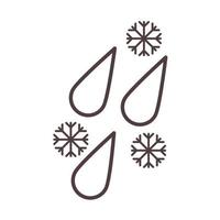 weather cloud winter snowflake and rain line icon style vector