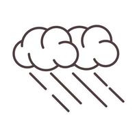 weather clouds and rain season line icon style vector