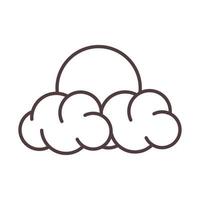 weather sun and clouds sky line icon style vector