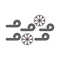 weather cold snowflakes winter line and fill style vector