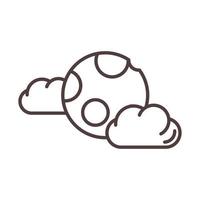 weather moon and clouds sky line icon style vector