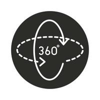 augmented reality angle 360 degrees view silhouette style vector