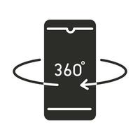 augmented reality smartphone 360 degree rotation silhouette style vector