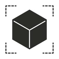 augmented reality cube 3d simulation focus silhouette style vector