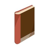 standing closed paper book with shadow learning vector