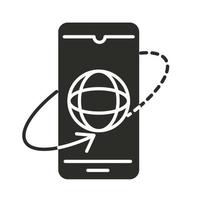 augmented reality phone 360 degree rotate virtual silhouette style vector