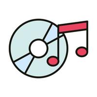 music compact disk sound party line and fill style vector