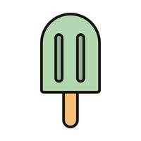 ice cream in stick celebration party line and fill style vector