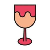 wine cup drink celebration party celebration party line and fill style vector