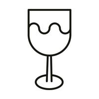 wine cup drink celebration party celebration party line icon style vector