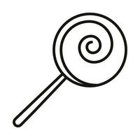 candy in stick spiral sweeet celebration party line icon style vector