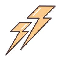 weather lightning power stormy line and fill style vector