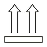 delivery this side up packaging symbol line style design vector