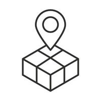 delivery box map pointer location line style design vector