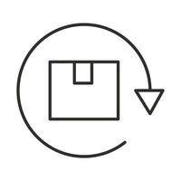 delivery return package line style design vector