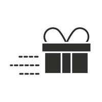 Entrega caja de regalo compras silueta icono vector