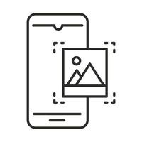 augmented reality panoramic picture in phone line style vector