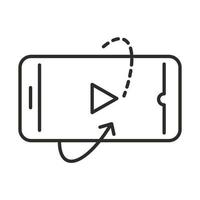 augmented reality smartphone camera panorama line style vector