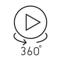 augmented reality streaming service and cinema 360 degree line style vector