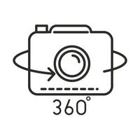 estilo de línea de tecnología de cámara de foto de realidad aumentada 360 vector