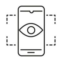 estilo de línea de ojos de interacción de teléfonos inteligentes de realidad aumentada vector