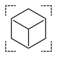 augmented reality cube 3d simulation focus line style vector