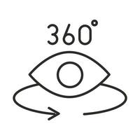 augmented reality eye with rotating arrow and 360 degree line style vector